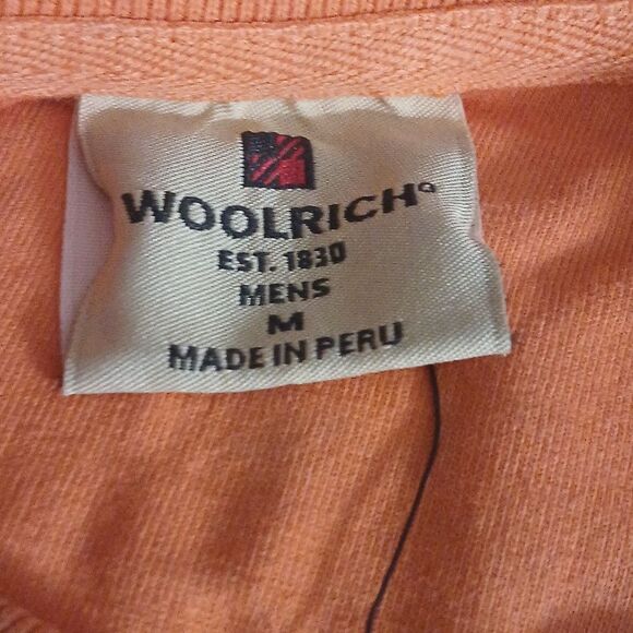 Woolrich men's orange polo casual shirt Sz M NWT - Picture 7 of 8